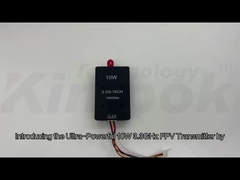 3.3G 10W ड्रोन वीडियो ट्रांसमीटर 3.3GHz FPV वायरलेस VTX लंबी दूरी के वीडियो प्रेषक के लिए