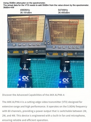 ड्रोन वीडियो ट्रांसमीटर AKK Alpha4 VTX 5.8G FPV 4W 8CH अल्ट्रा लॉन्ग रेंज वीडियो सेंडर