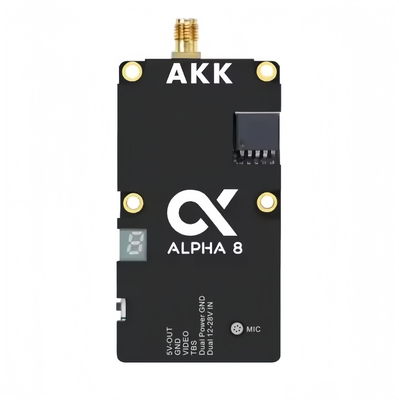 AKK 8W VTX Alpha8 वायरलेस वीडियो ट्रांसमीटर 80CH 5.8G 8W 5W 3W 1W पावर सपोर्ट स्मार्ट ऑडियो