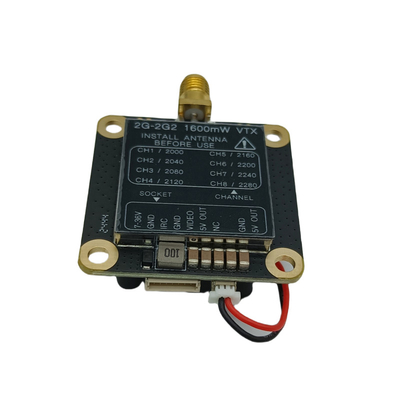 2.2G 1.6W ड्रोन एनालॉग वीडियो ट्रांसमीटर 2.2Ghz FPV VTX लंबी दूरी का वीडियो ट्रांसमिशन