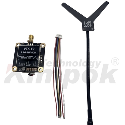 1.7G VTX 1.9G VTX 6W वायरलेस वीडियो ट्रांसमीटर 20 किमी लंबी दूरी की छवि संचरण
